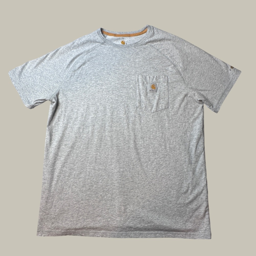 Carhartt T Shirt Mens L Force Relaxed Fit 100410-034 Heather Gray Pocket Tee